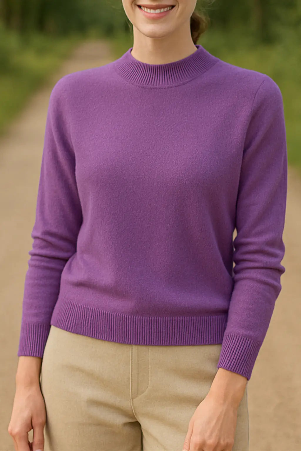 Damestrui Van Merinowol, Gebreide Trui, Lage Hals En Kasjmier-Gevoel Winter Top | VIQA VIQA© NEDERLANDPaars / XL