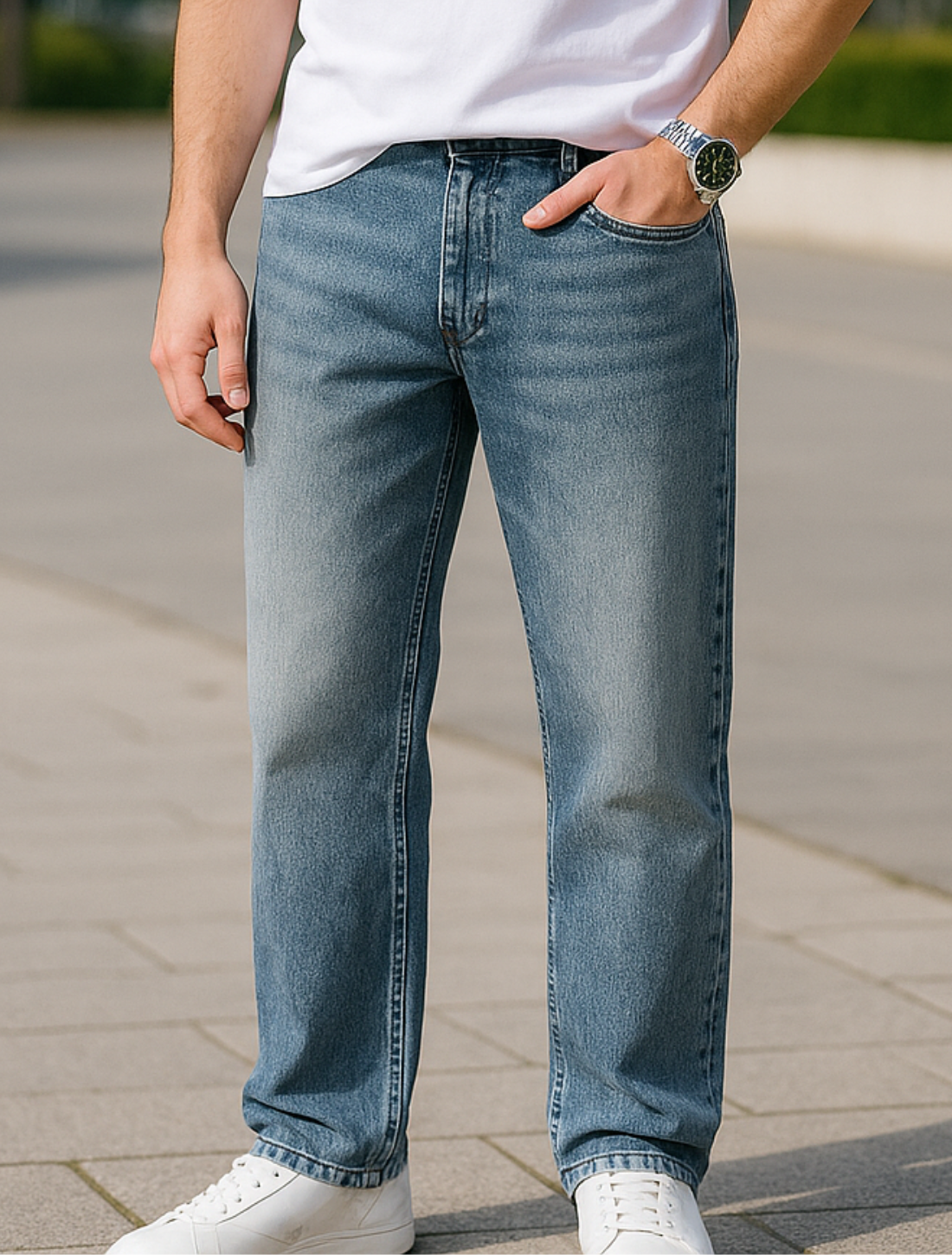 Dunne Zachte Spijkerbroek Voor Heren, Rechte Losse Comfortabele Casual Broek | VIQA VIQA© NEDERLAND