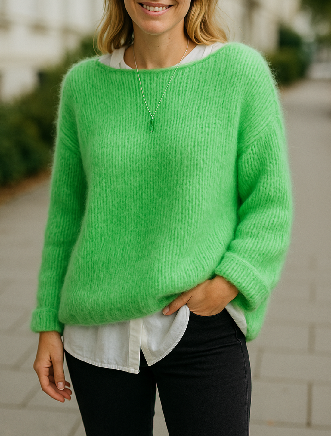 Gebreide Trui Voor Dames, Losvallend Model Met Lange Mouwen, Ronde Hals, Casual, Effen Kleur | VIQA VIQA© NEDERLAND