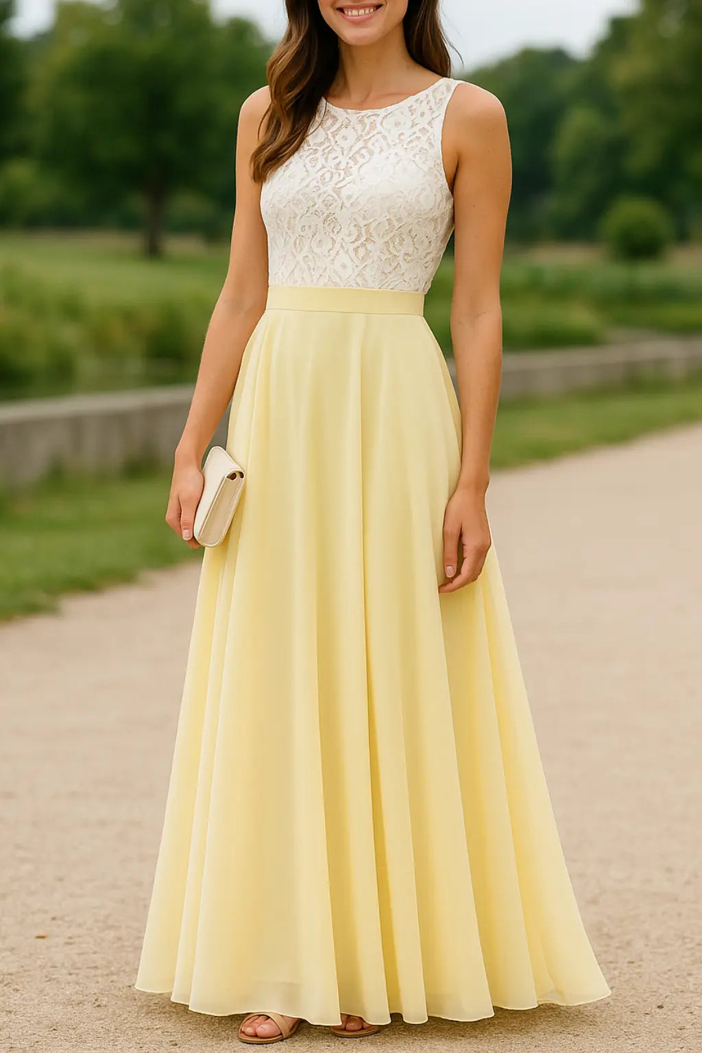 Dames Boho Maxi Jurk, Mouwloze Hollow Out Strand Jurk, Avond Feest Outfit | VIQA VIQA© NEDERLANDGeel / 2XL