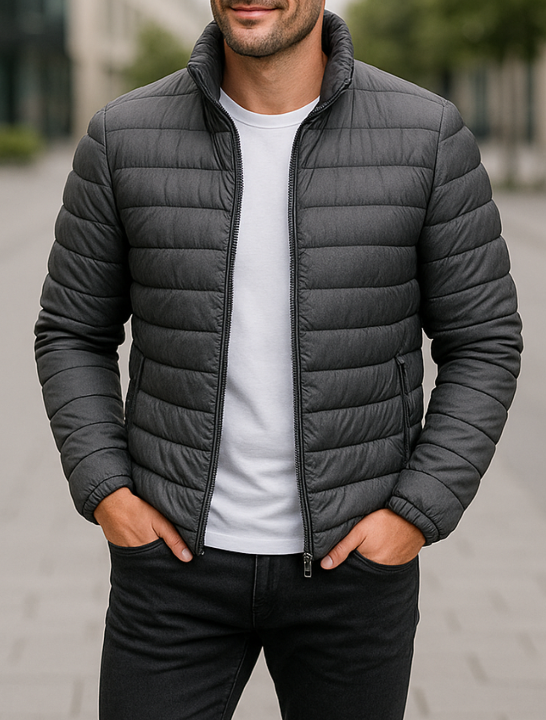 Heren Winter Gewatteerde Donsjas, Dikke Warme Staande Kraag Casual Windjack | VIQA VIQA© NEDERLAND