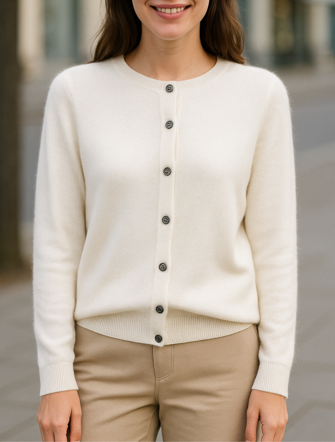 Dames Merinowollen Kardigan, Chique Zachte Gebreide Trui Met Ronde Hals Voor Herfst En Winter | VIQA VIQA© NEDERLAND