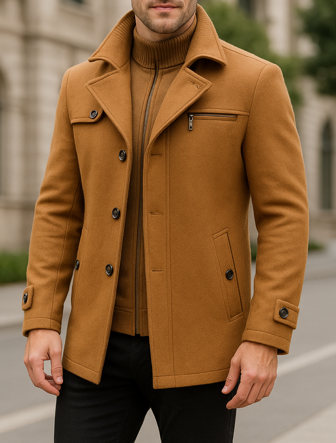 Heren Jas van Wolmix, Single Breasted Slim Pasvorm Zakelijk Casual Winter Windbreaker Jas | VIQA VIQA© NEDERLAND