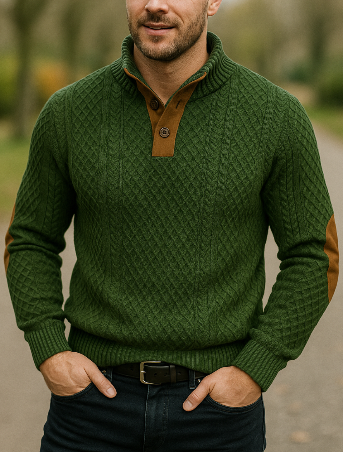 Gebreide Heren Trui Met Lange Mouwen En Staande Kraag, Casual Zakelijke Pullover | VIQA VIQA© NEDERLAND