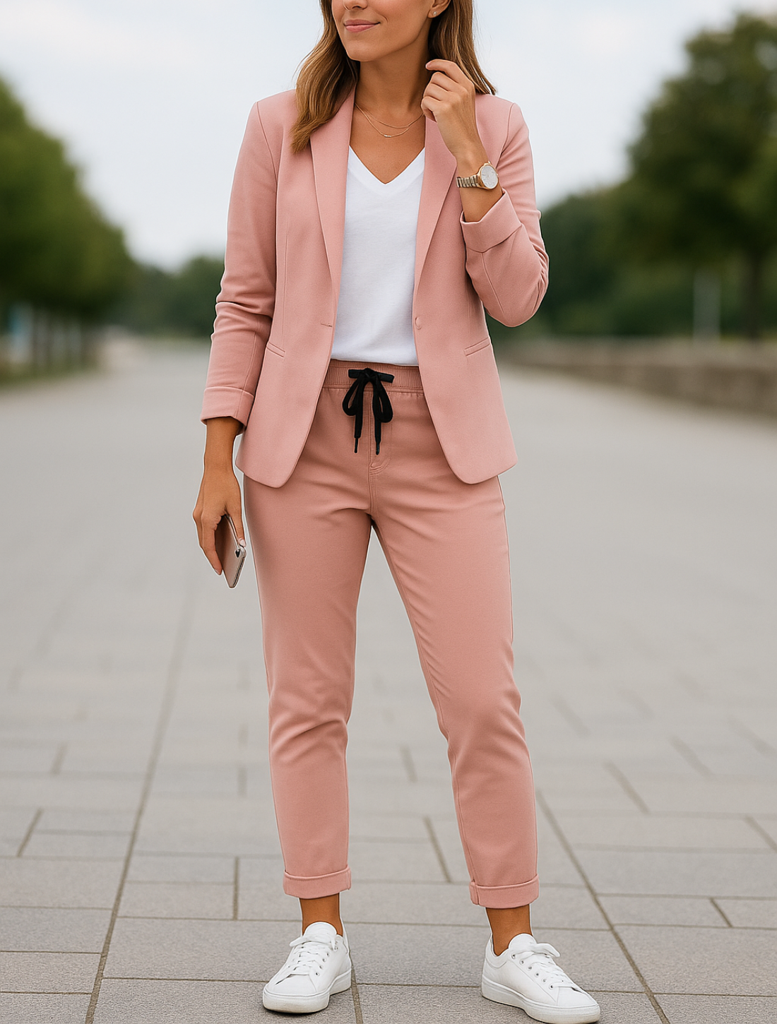 Zakelijk Pak Voor Dames, Elegante Tweedelige Set Met Broek Met Eelastische Taille | VIQA VIQA© NEDERLAND