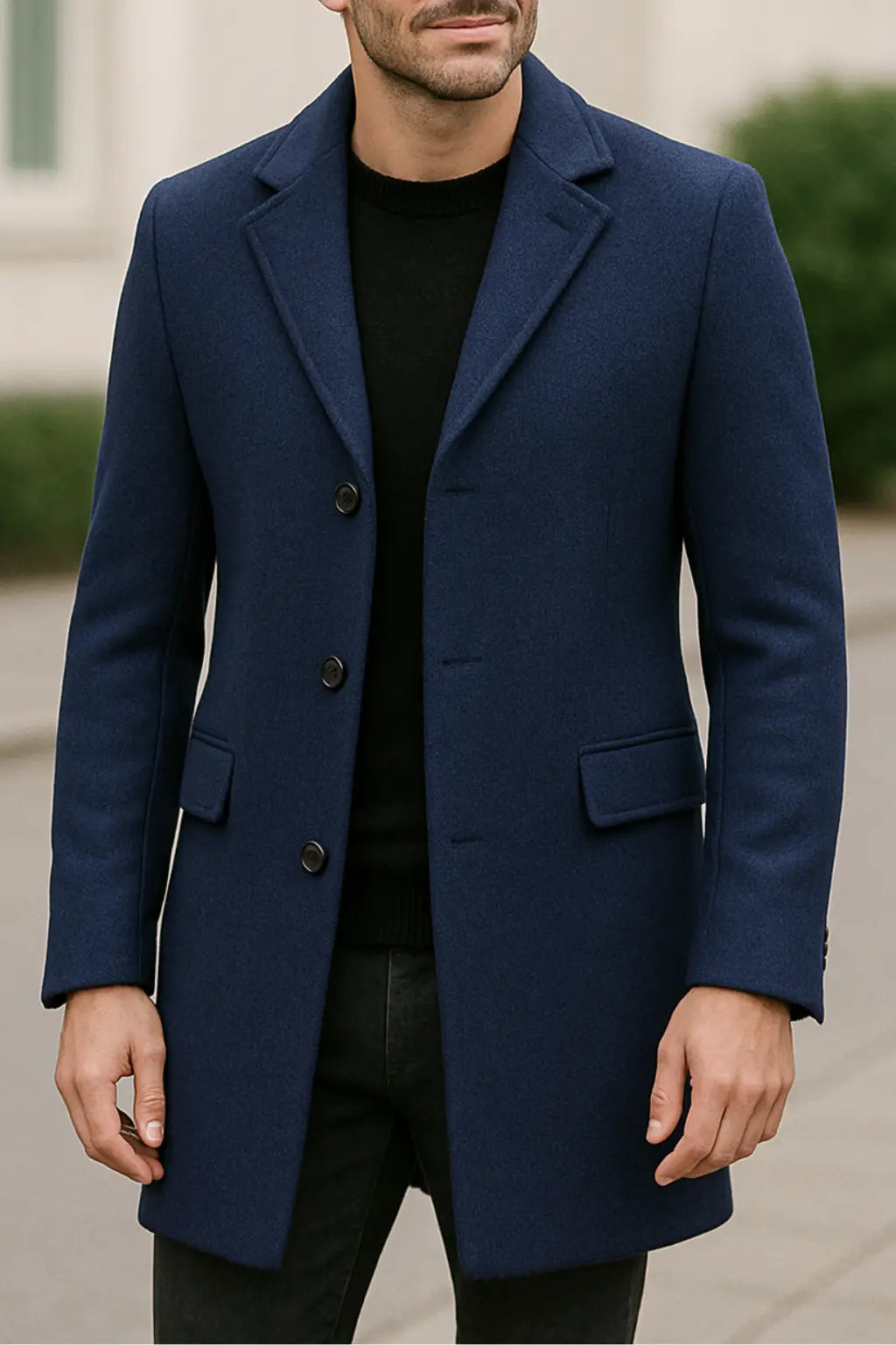 Casual Trenchcoat Voor Heren, Lange, Enkelrijige Jas In Effen Kleur, Lichtgewicht Modieuze Bovenkleding | VIQA VIQA© NEDERLANDDonkerblauw / 2XL