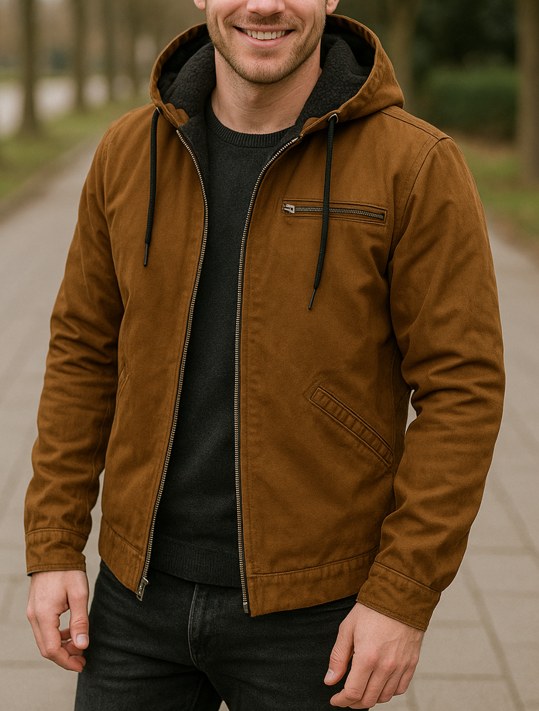 Heren Katoenen Gewatteerde Jas, Casual Effen Rits Parka, Winter Trendy Losse Jas | VIQA VIQA© NEDERLAND