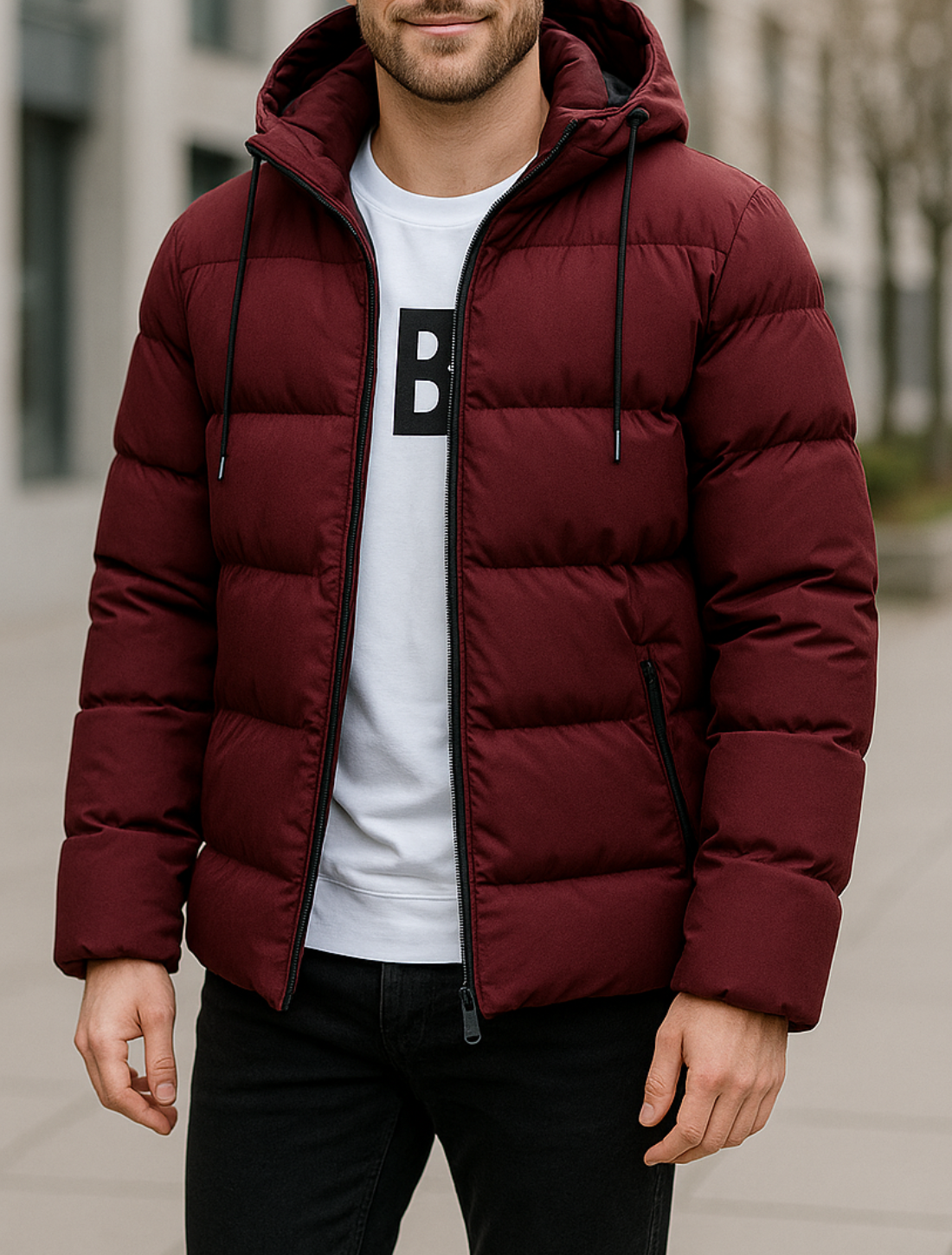 Heren Winterjas Met Capuchon, Casual Lange Mouwen Windjack Gewatteerde Jas Streetwear | VIQA VIQA© NEDERLAND