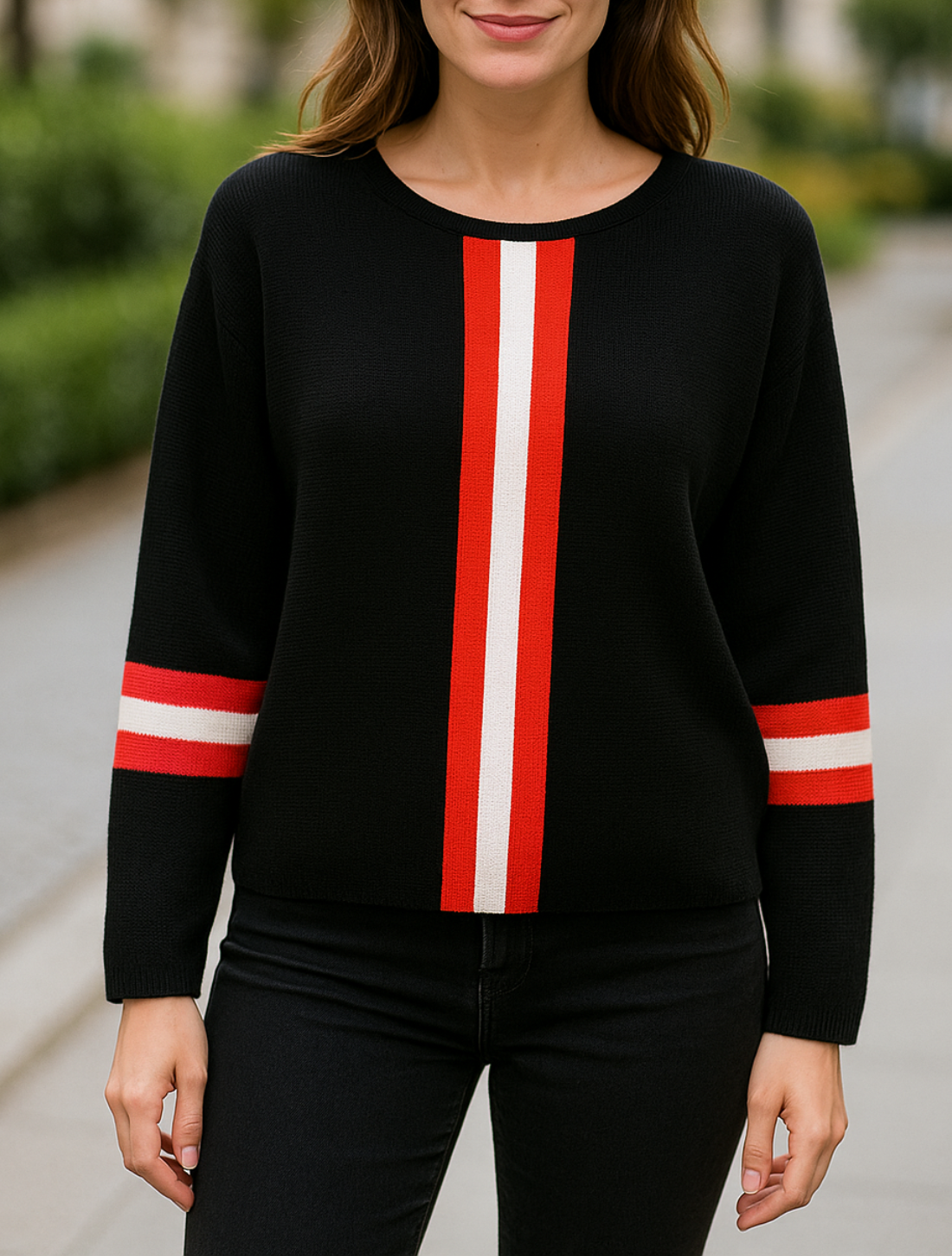 Verticale Streep Trui Voor Dames, Losvallende Korte Mouw Casual Top | VIQA VIQA© NEDERLAND