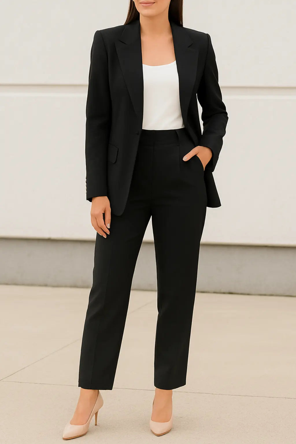 Casual Blazer Voor Dames, Colbert Met Lange Mouwen En Effen Kleur, Knoopsluiting Voor Kantoor, Werkkleding Top | VIQA VIQA© NEDERLANDZwart / 2XL