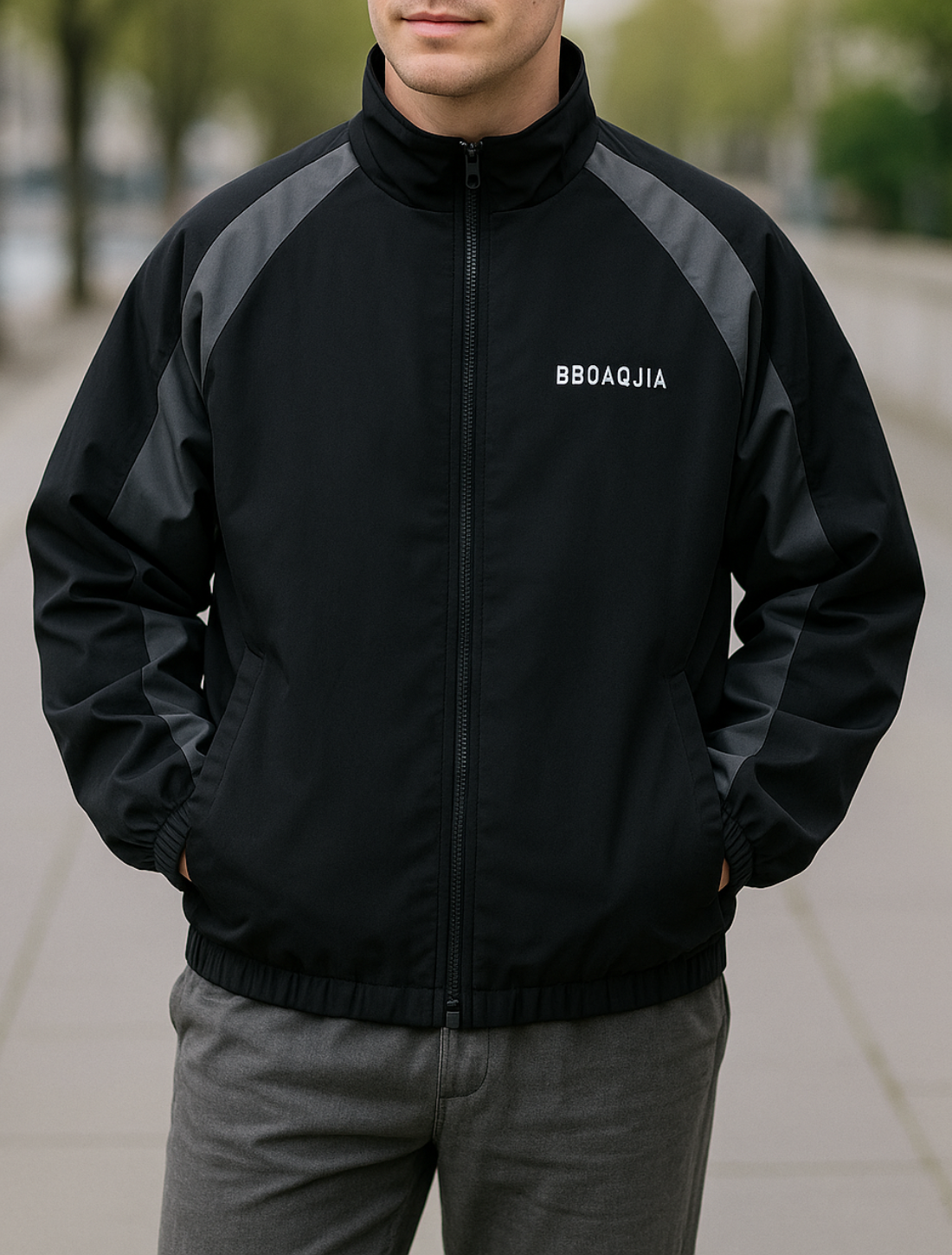 Heren Windjack Met Kleurblokken, High Street Stijl, Opstaande Kraag, Winter- En Lentebovenkleding | VIQA VIQA© NEDERLAND