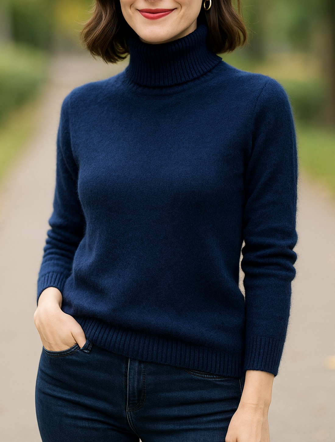 Dames Mink Kasjmier Trui, Dikke Warme Gebreide Trui, Hoge Revers Herfst En Winter Top | VIQA VIQA© NEDERLAND