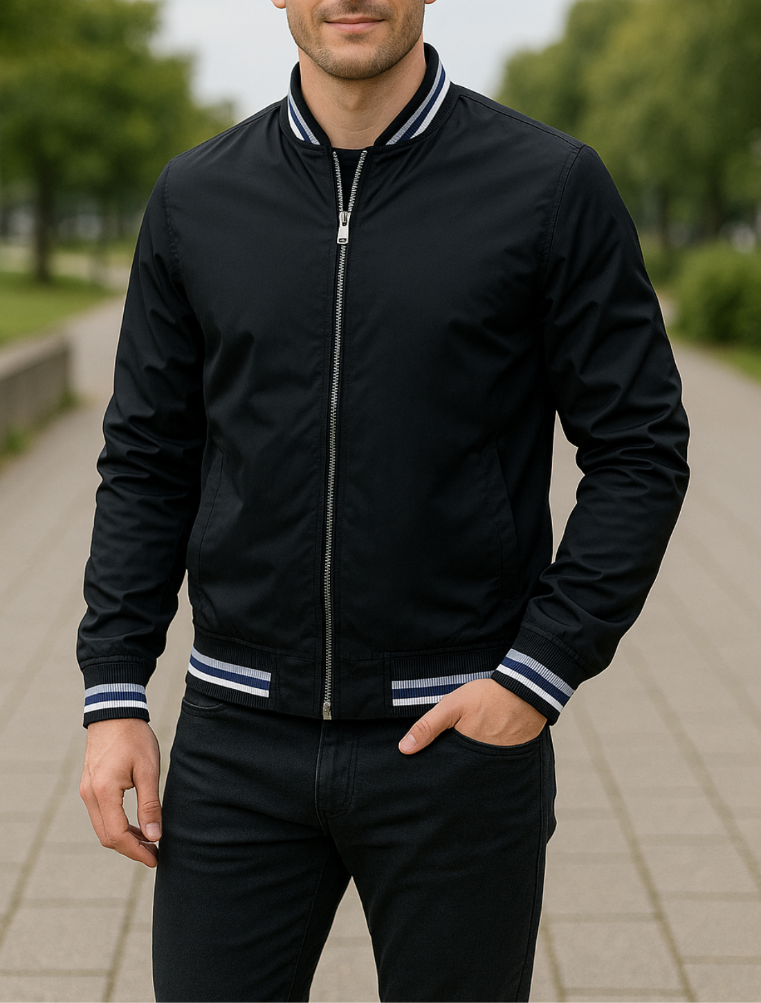 Heren Bomberjack, Staande Kraag Rits Varsity Jas, Winter Herfst Outdoor Casual Top | VIQA VIQA© NEDERLAND