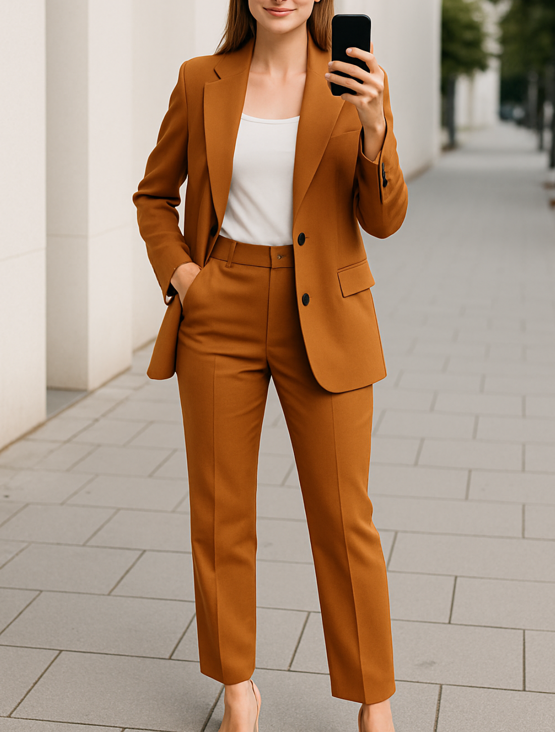 Slim Pasvorm Vestpak Voor Dames, Elegante Effen Kleur Temperament Kantooroutfit | VIQA VIQA© NEDERLAND
