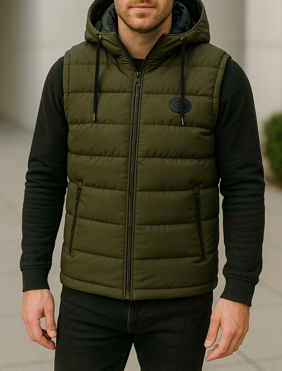 Herenvest Met Capuchon En Katoenen Voering, Mouwloze Casual Rits Jas Vest | VIQA VIQA© NEDERLAND