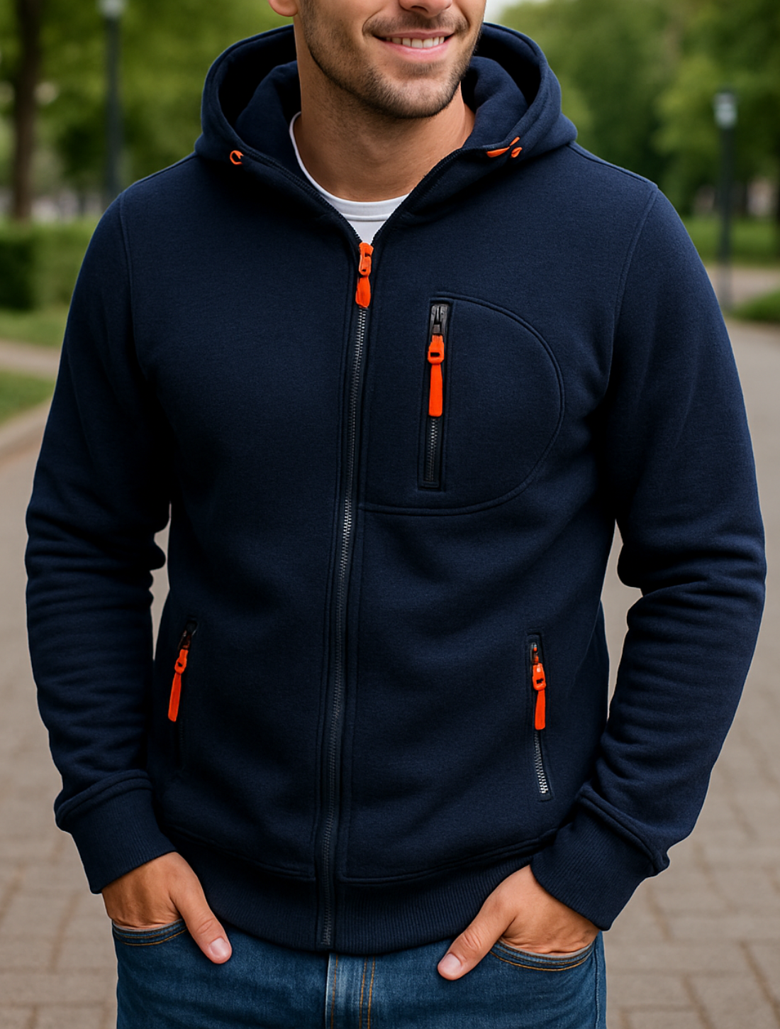 Heren rits Hoodie, Casual Sweatshirt Met Lange Mouwen, Winterjas | VIQA VIQA© NEDERLAND