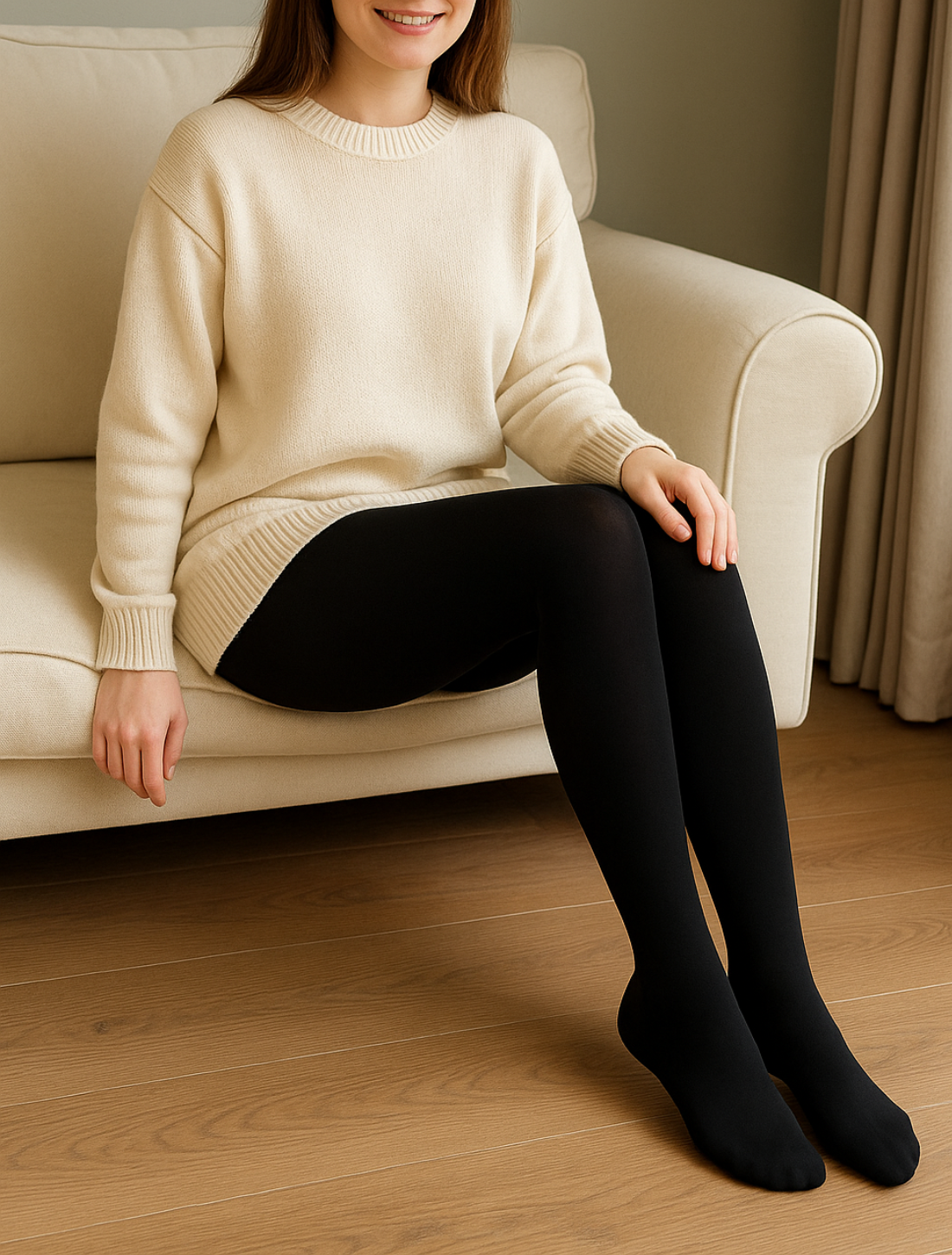 Dames Fleece Winter Legging Met Hoge Taille Slim Pasvorm, Warme Huidtransparante Thermische Broek | VIQA VIQA© NEDERLAND