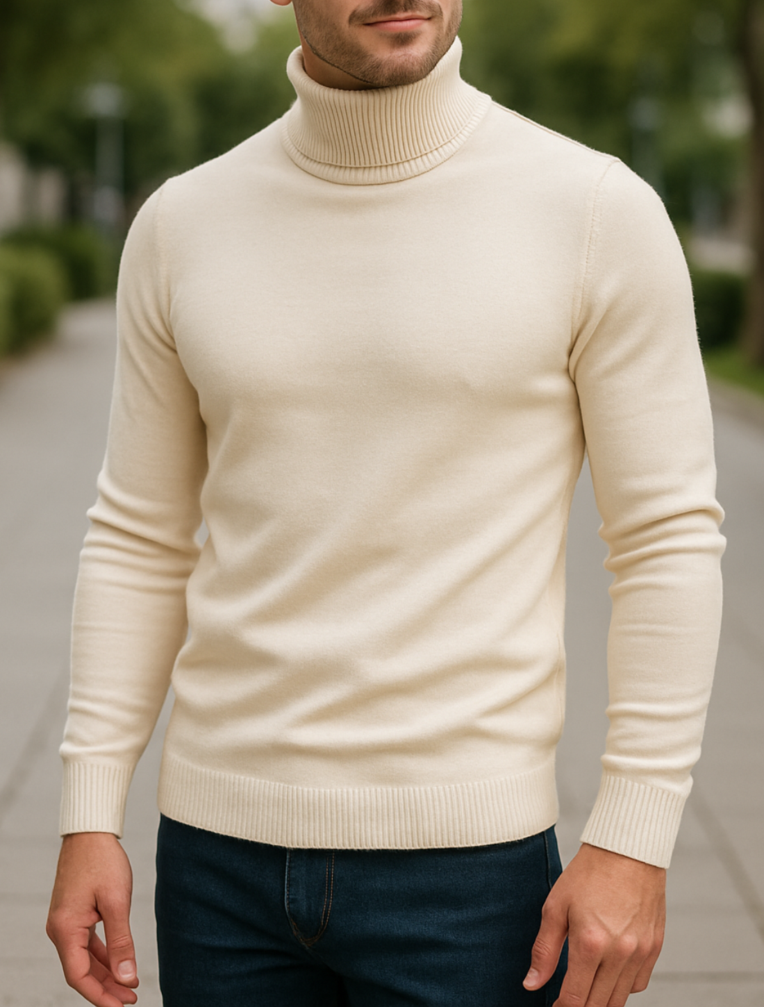 Heren Coltrui, Slim Pasvorm Effen Kleuren Trui, Warme Winter Hoge Hals Lange Mouwen Top | VIQA VIQA© NEDERLAND