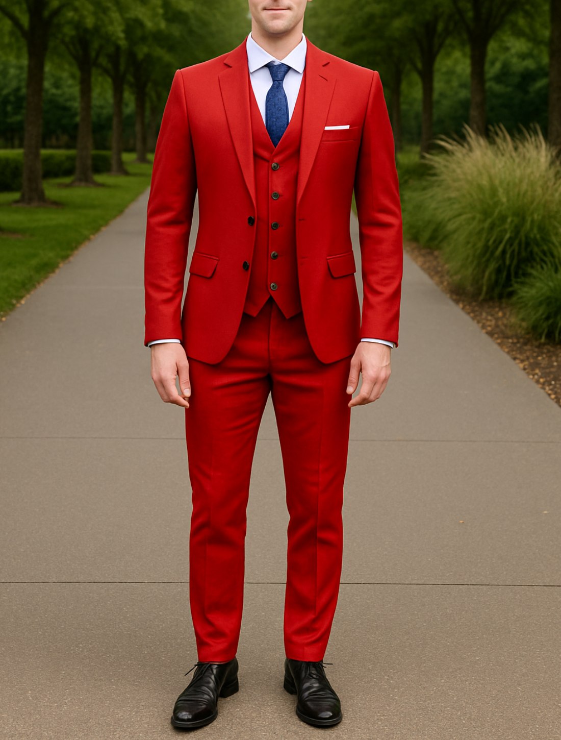 3-Delig Trouwpak Voor Heren, Slim Pasvorm Bruidegom Smoking Met Jasje, Broek En Vest, Op Maat Gemaakt Formeel Pak | VIQA VIQA© NEDERLAND