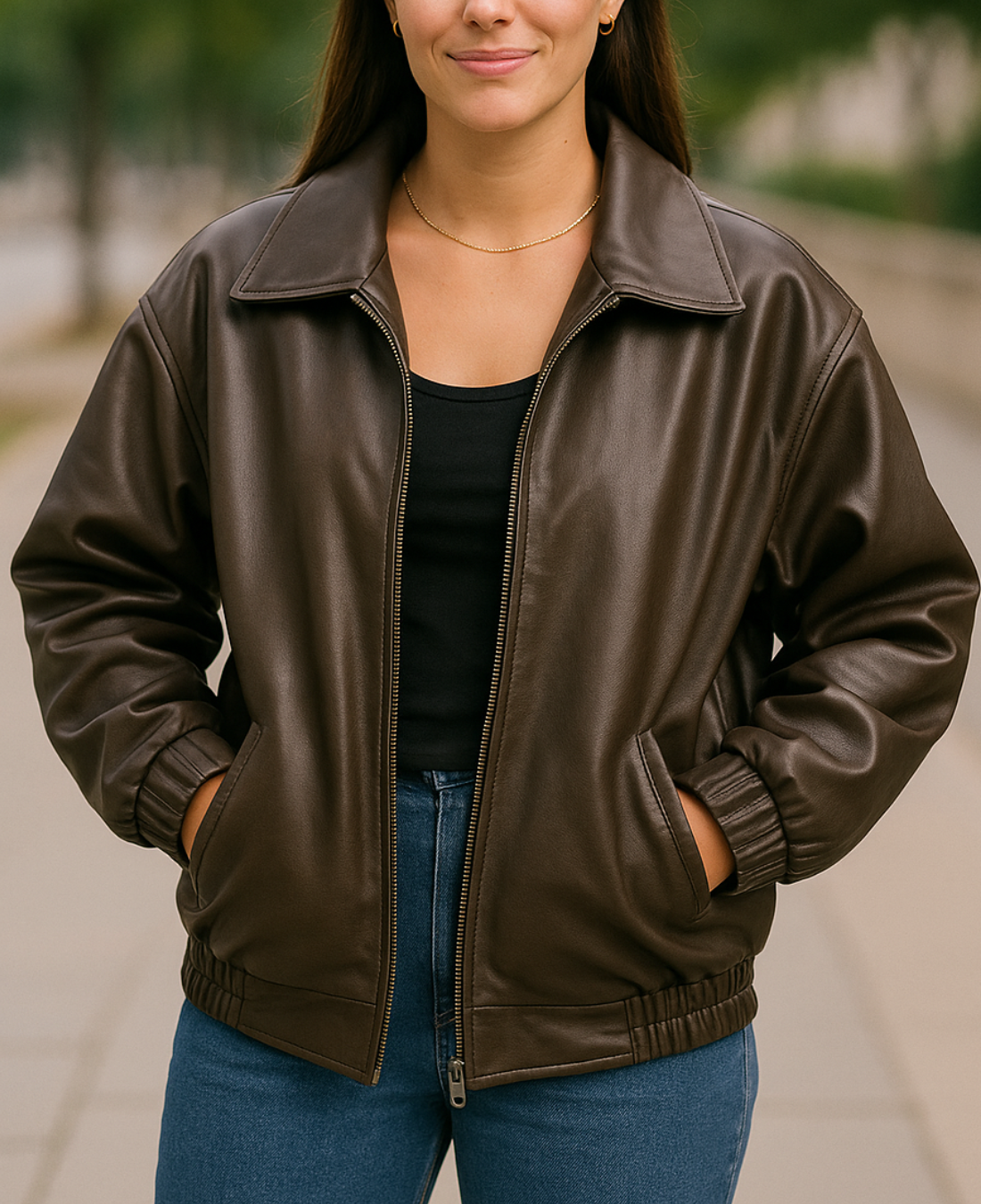 Dames PU-Leren Jas, Losvallende Jas Met Ritssluiting, Herfst En Winter Casual Mode Bovenkleding | VIQA VIQA© NEDERLAND