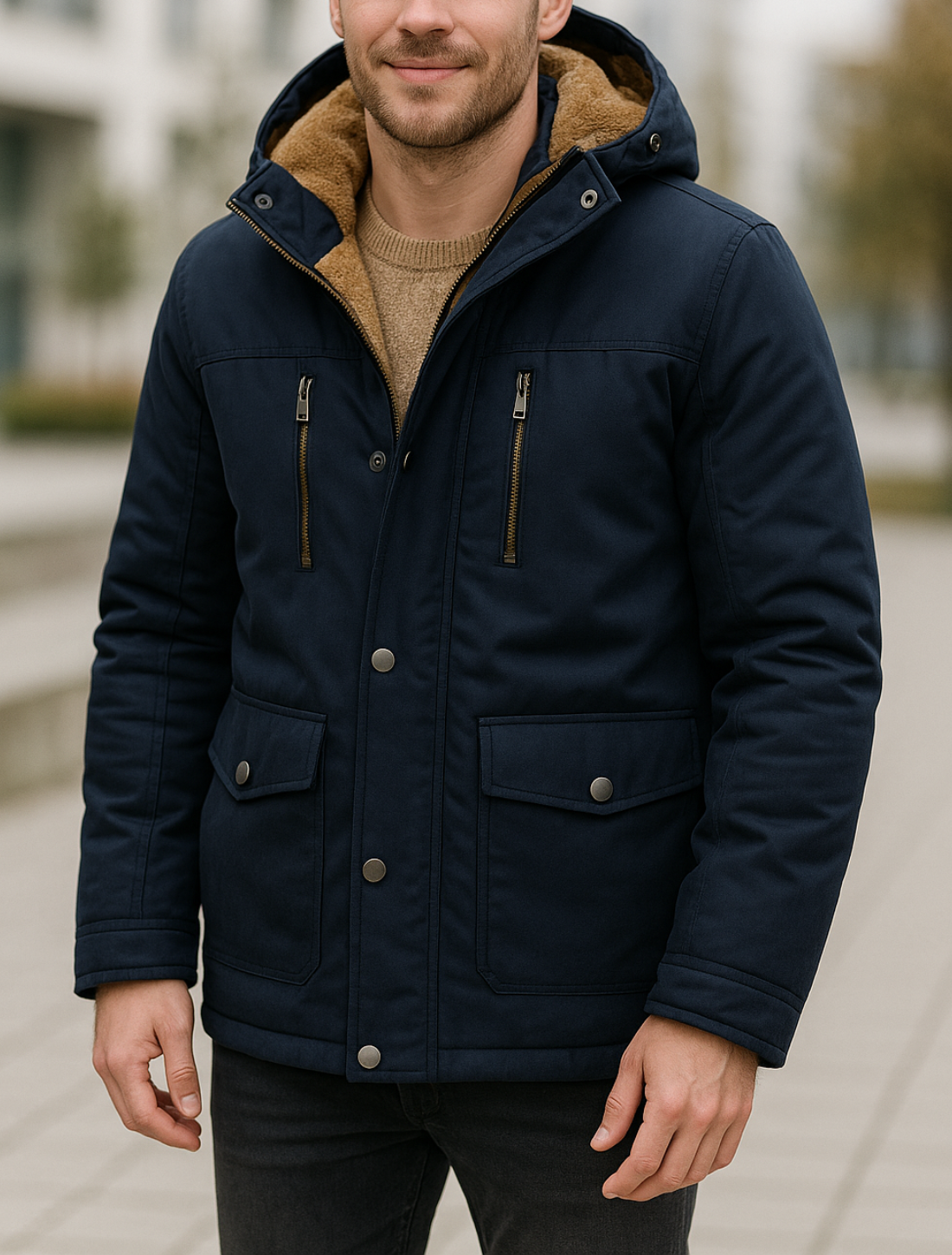 Outdoor Parka Jas Voor Heren, Dikke Fluwelen Winterjas Met Meerdere Zakken, Warme Casual Bovenkleding | VIQA VIQA© NEDERLAND