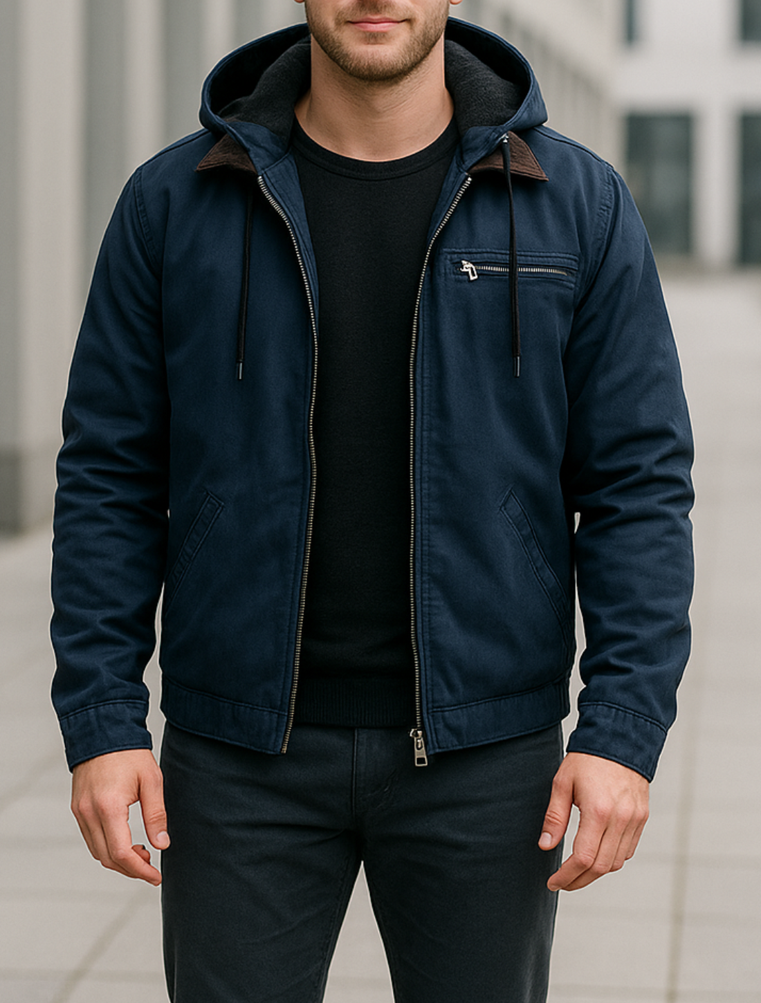 Winterjas Met Capuchon Voor Heren, Warm Jasje Met Voering Van Pluche En Meerdere Zakken | VIQA VIQA© NEDERLAND