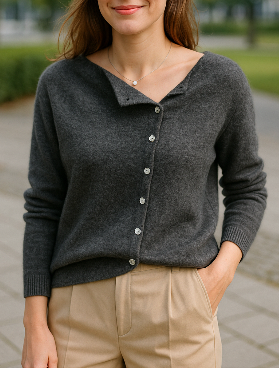 Dames Kasjmier Gebreide Vest, Effen O-Hals Enkel-Breasted Trui Top, Winter Herfst Breiwerk | VIQA VIQA© NEDERLAND