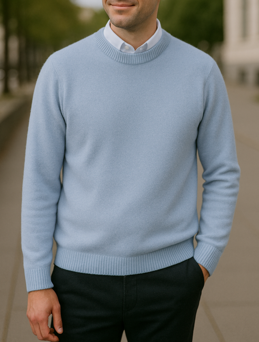 Kasjmier Trui Voor Heren, Trui Met Ronde Hals, Losvallende Gebreide Top, Winter Casual Warme Kleding | VIQA VIQA© NEDERLAND