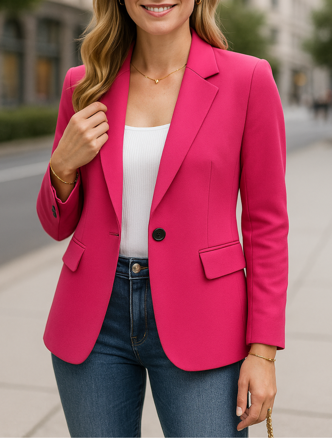 Blazerjas Voor Dames, Elegante Zakelijke Jas Met Lange Mouwen En Revers, Casual Losse Bovenkleding | VIQA VIQA© NEDERLAND