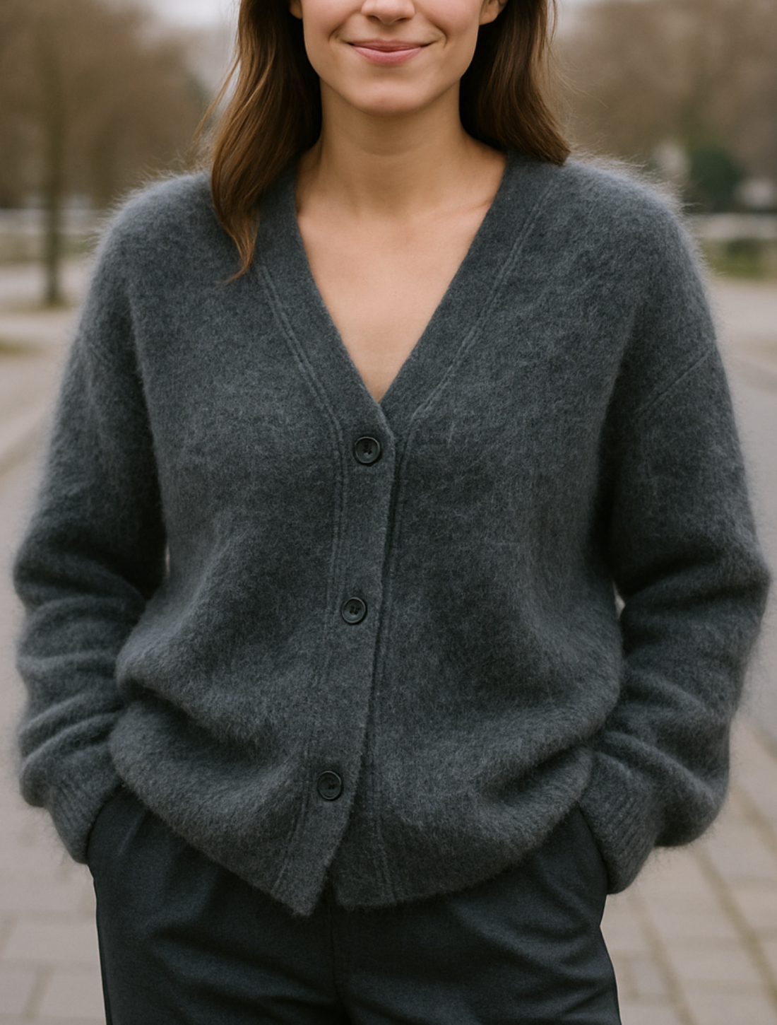 Damesvest Met V-Hals, Gebreide Trui Jas Met Lange Mouwen En Knopen, Casual Effen Jas | VIQA VIQA© NEDERLAND