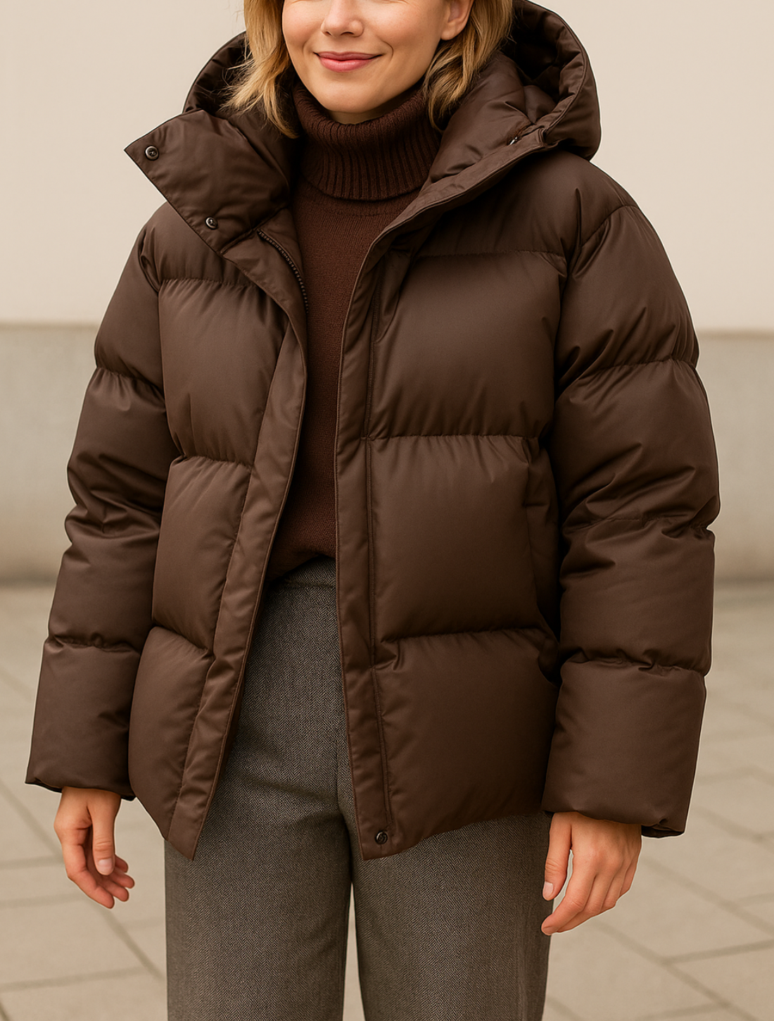 Dames Winter Pufferjas, Dikke Warme Jas Met Kraag En Afneembare Capuchon, Casual Bovenkleding Met Lange Mouwen | VIQA VIQA© NEDERLAND