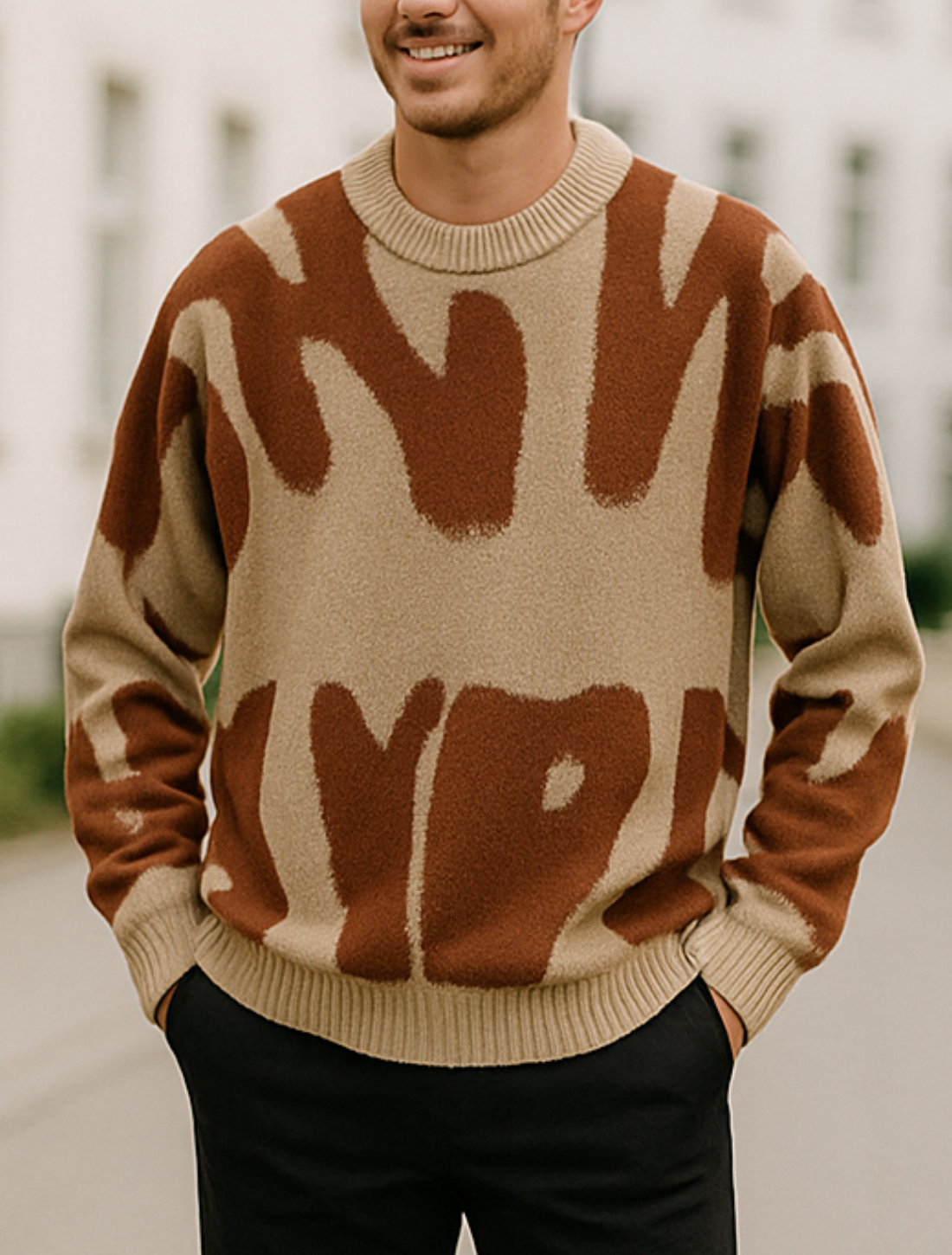 Heren Gebreide Trui, Casual Losse Ronde Hals, Herfst Winter Lange Mouwen Gebreide Top | VIQA VIQA© NEDERLAND