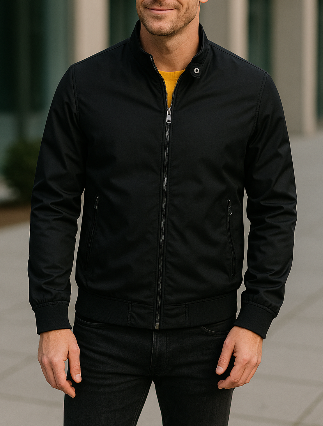 Heren Winterjas, Effen Kleur Casual Staande Kraag Bomber, Herfst Slim Fit Bovenkleding | VIQA VIQA© NEDERLAND