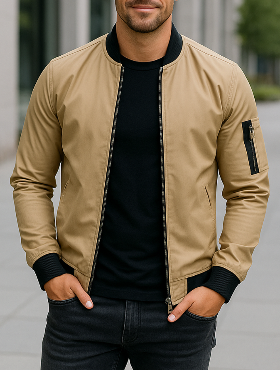 Bomberjack Voor Heren, Effen Jas Met Rits, Casual Zakelijke Streetwear Windjack | VIQA VIQA© NEDERLAND