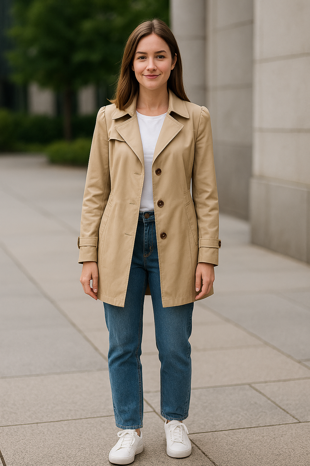 Dubbelrijige Trenchcoat Voor Dames, Middellange Elegante Herfst En Winter Jas Windjack | VIQA VIQA© NEDERLAND