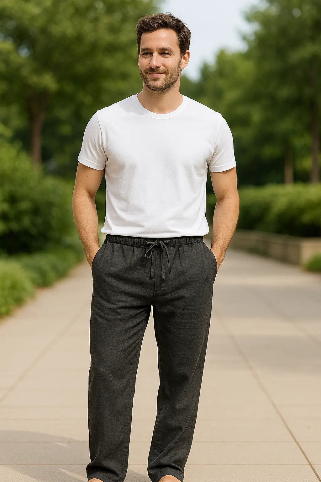 Heren Linnen Wijde Broek, Casual Broek, Lichtgewicht Zomer Sweatbroek | VIQA VIQA© NEDERLAND