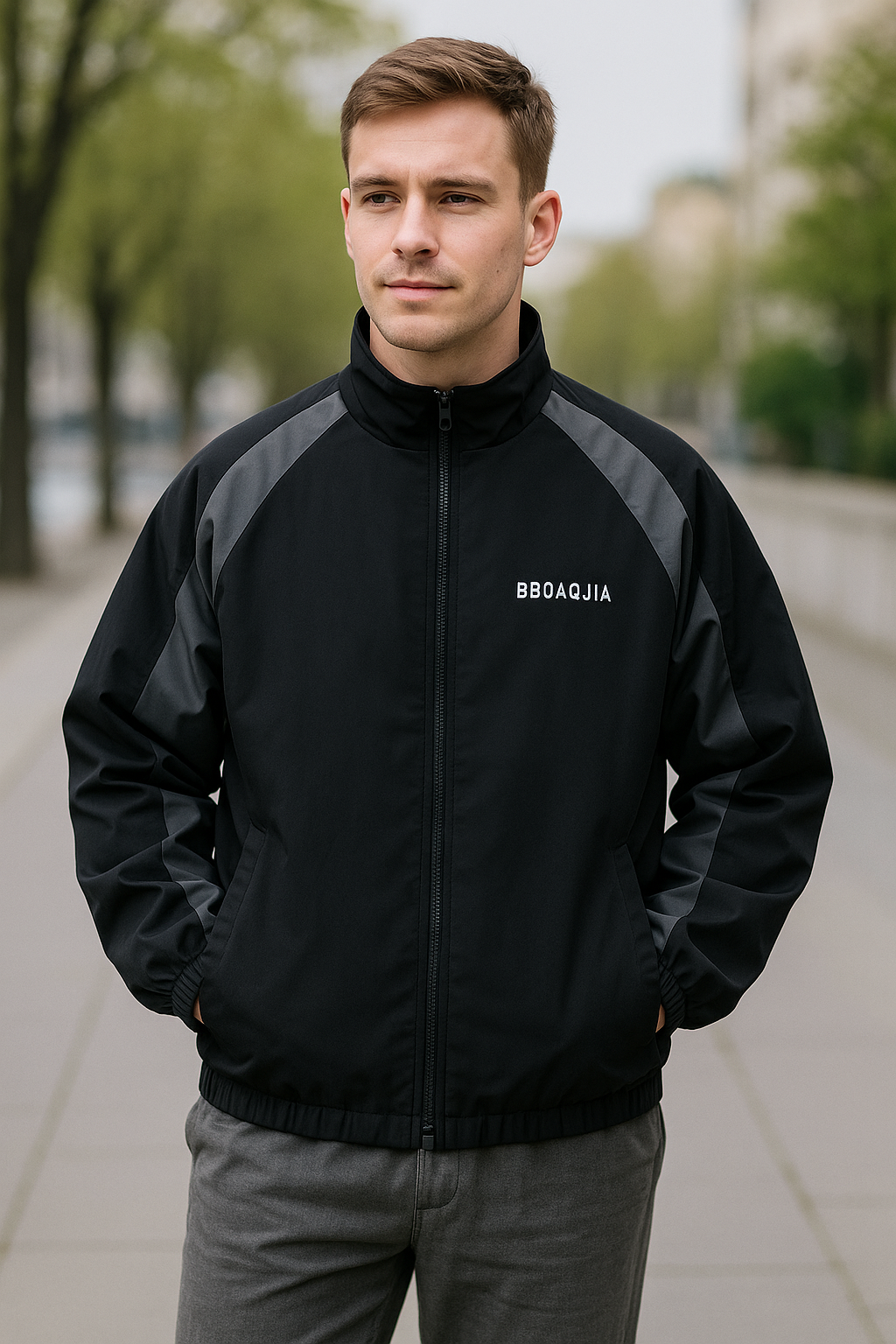 Heren Windjack Met Kleurblokken, High Street Stijl, Opstaande Kraag, Winter- En Lentebovenkleding | VIQA VIQA© NEDERLAND