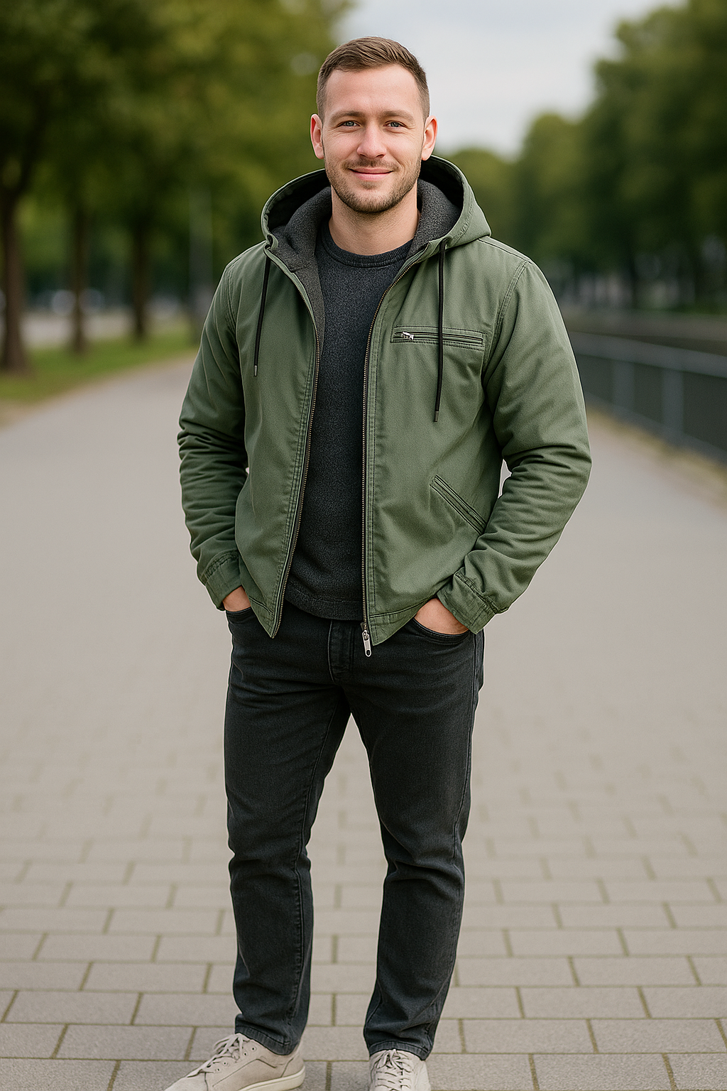 Heren Casual Fleece Jack, Met Capuchon En Ritszak Effen Kleur Winter Warme Jas Voor Buiten VIQA VIQA© NEDERLAND