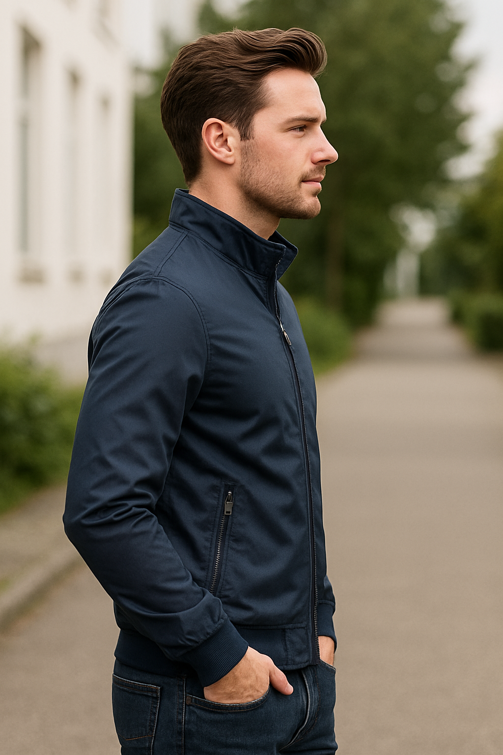 Effen Bomberjack Voor Heren, Casual Herfstjas Met Opstaande Kraag En Slanke Pasvorm | VIQA VIQA© NEDERLAND