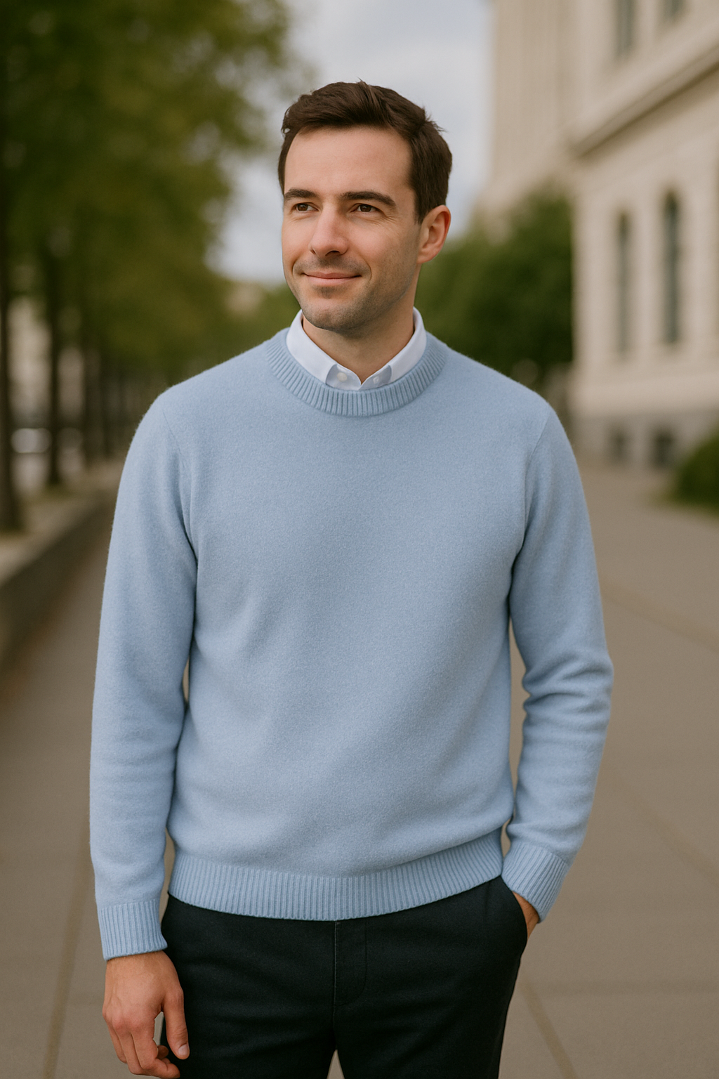 Kasjmier Trui Voor Heren, Trui Met Ronde Hals, Losvallende Gebreide Top, Winter Casual Warme Kleding | VIQA VIQA© NEDERLAND