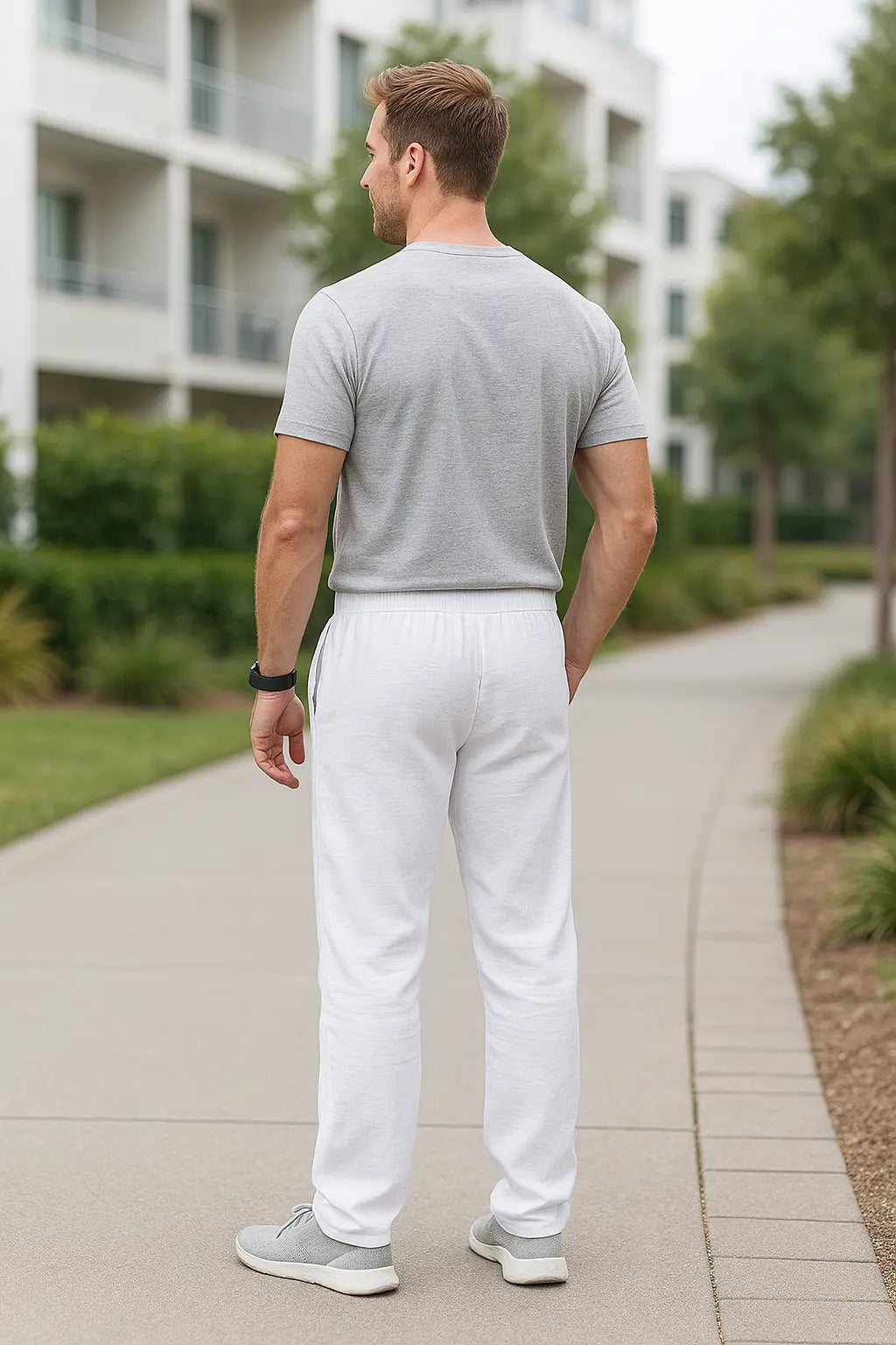 Heren Linnen Broek, Ademende Slim Pasvorm Broek, Casual Effen Kleur Casual Kleding | VIQA VIQA© NEDERLAND