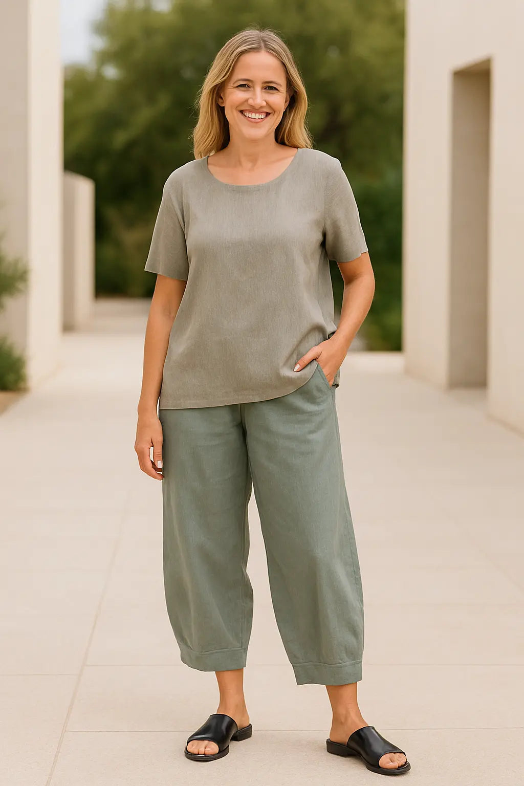 Broek Met Wijde Pijpen Voor Dames, Elastische Broek Met Hoge Taille, Zomerse Casual Broeken | VIQA VIQA© NEDERLAND