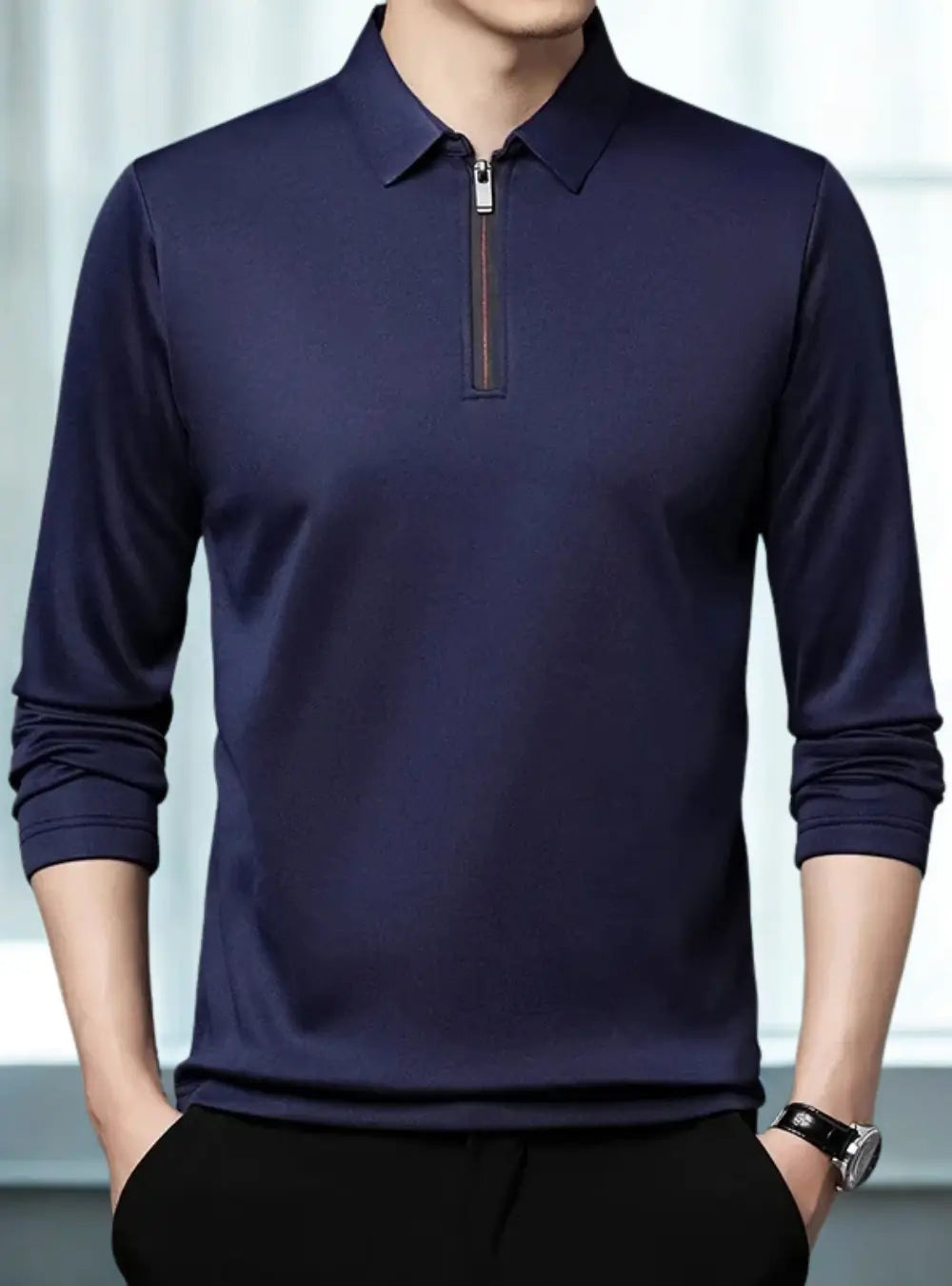 Michael Kwartrits Heren Polo Sweater VIQA© NEDERLANDPaars-2XL