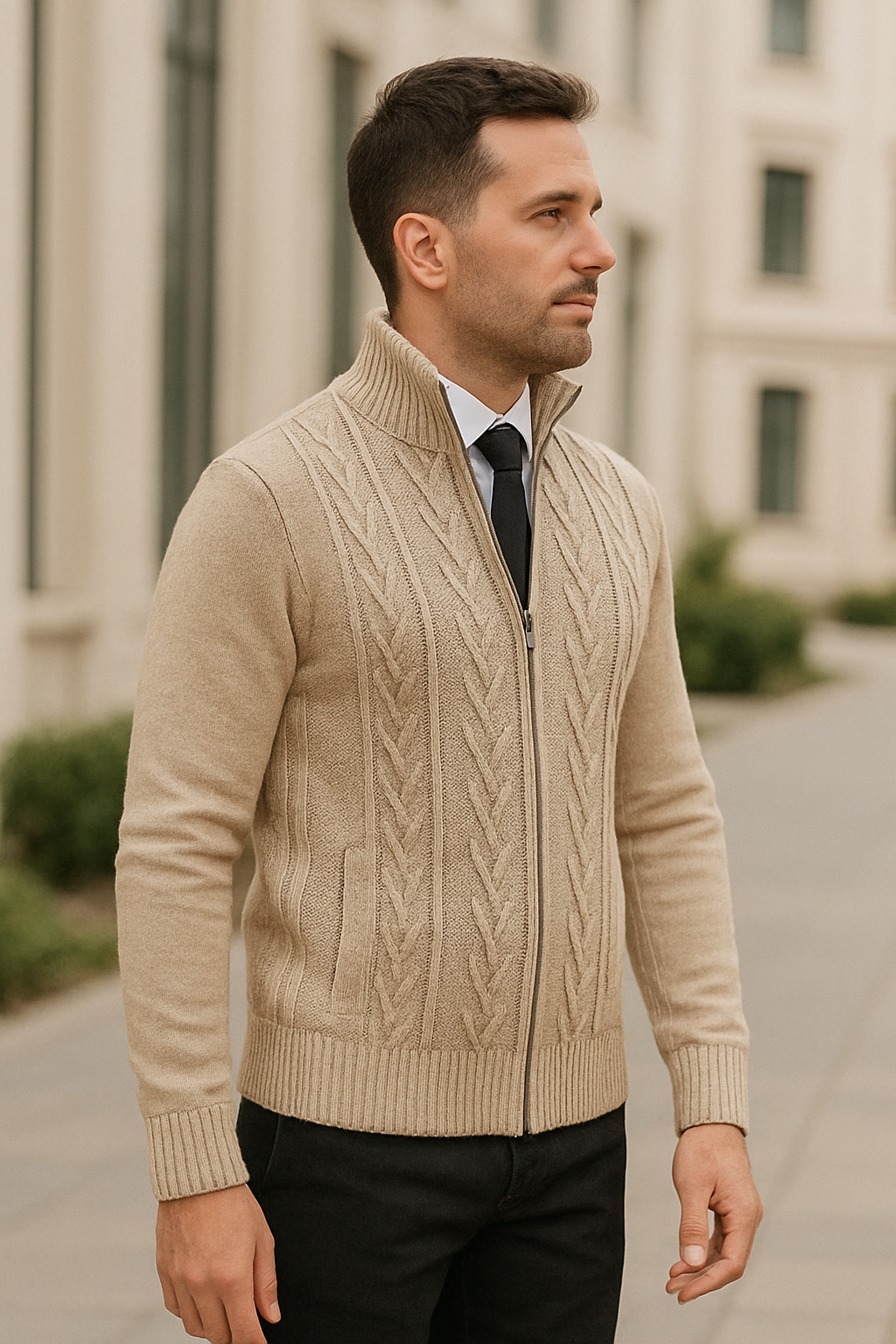 Heren Cashmere Gebreide Trui Jas, Warme Gewatteerde Casual Rits Vest Jas Voor De Winter | VIQA VIQA© NEDERLAND