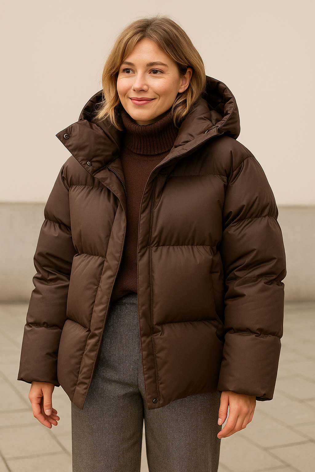 Dames Winter Pufferjas, Dikke Warme Jas Met Kraag En Afneembare Capuchon, Casual Bovenkleding Met Lange Mouwen | VIQA VIQA© NEDERLAND