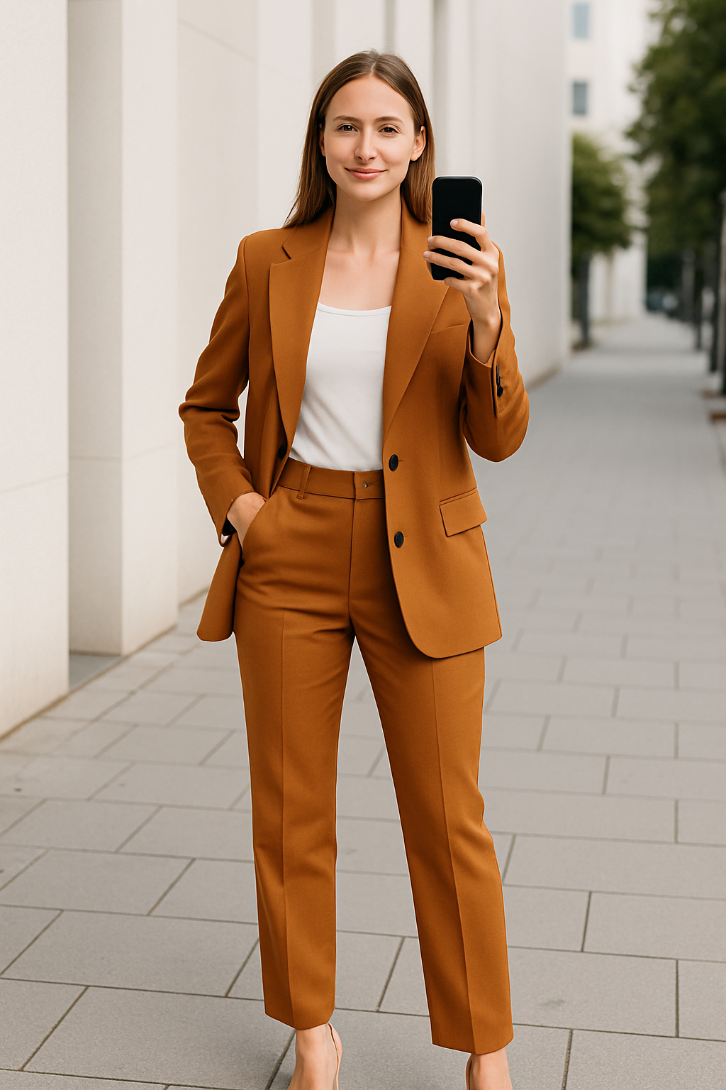 Slim Pasvorm Vestpak Voor Dames, Elegante Effen Kleur Temperament Kantooroutfit | VIQA VIQA© NEDERLAND