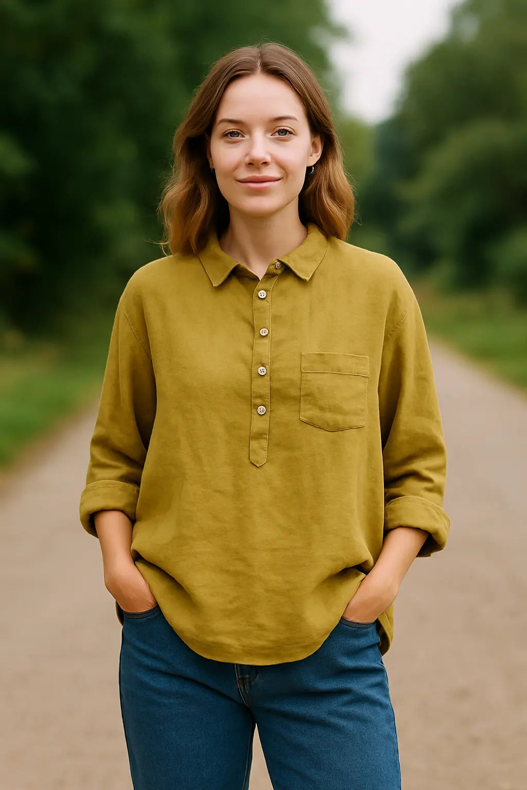 Dames Katoen-Linnen Shirt, Lange Mouwen Met Knopen, Effen Kleur Lente Casual Modieuze Top | VIQA VIQA© NEDERLAND