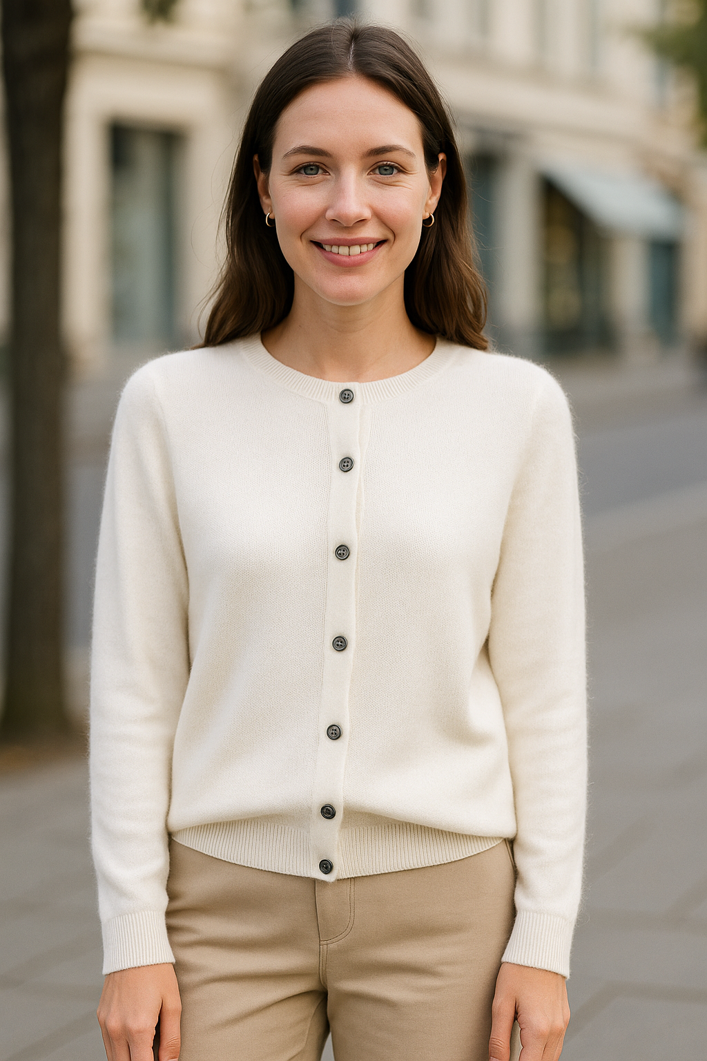 Dames Merinowollen Kardigan, Chique Zachte Gebreide Trui Met Ronde Hals Voor Herfst En Winter | VIQA VIQA© NEDERLAND