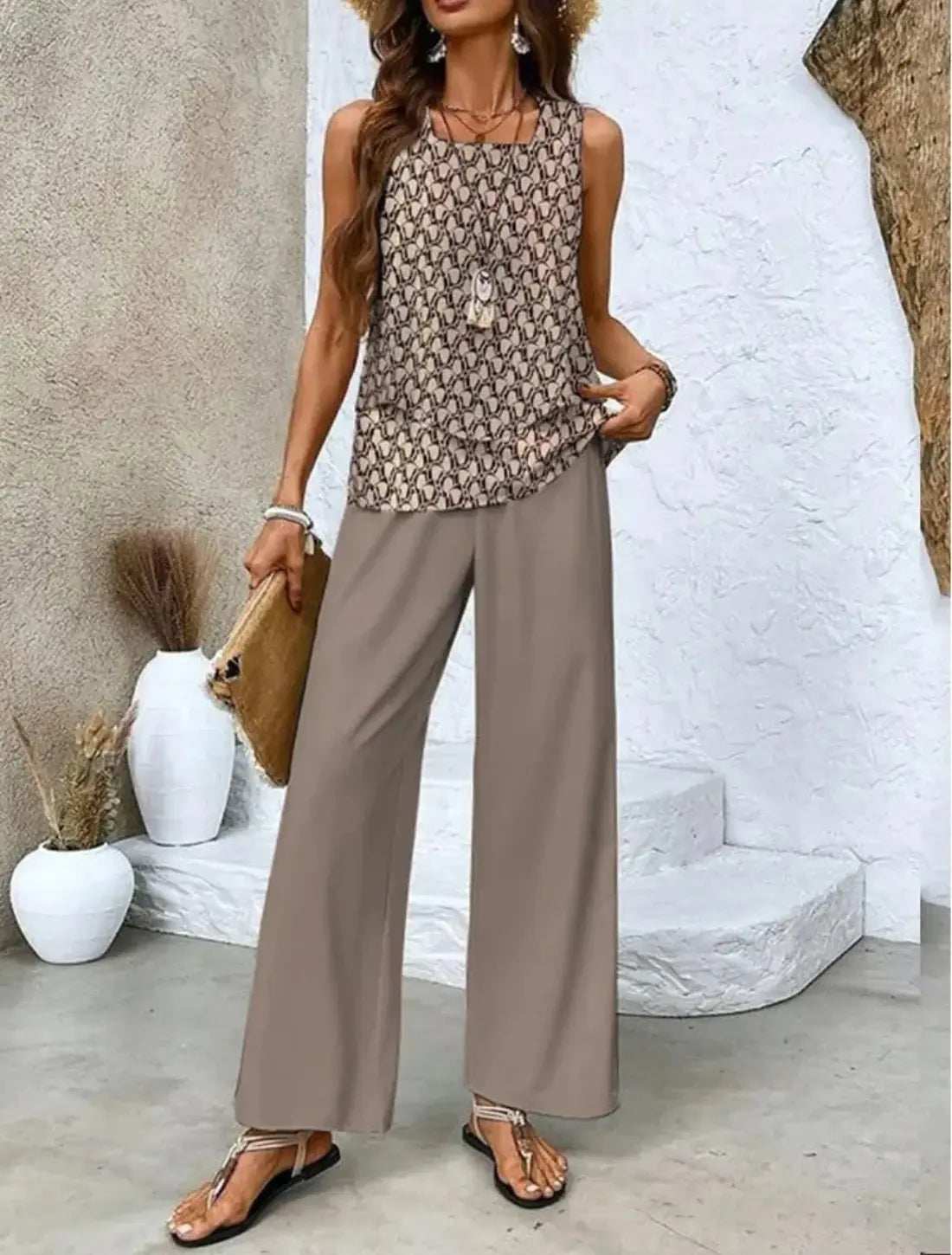 Dames Zomers Tweedelig Setje Met Korte Mouwen VIQA© NEDERLANDGrijs-2XL