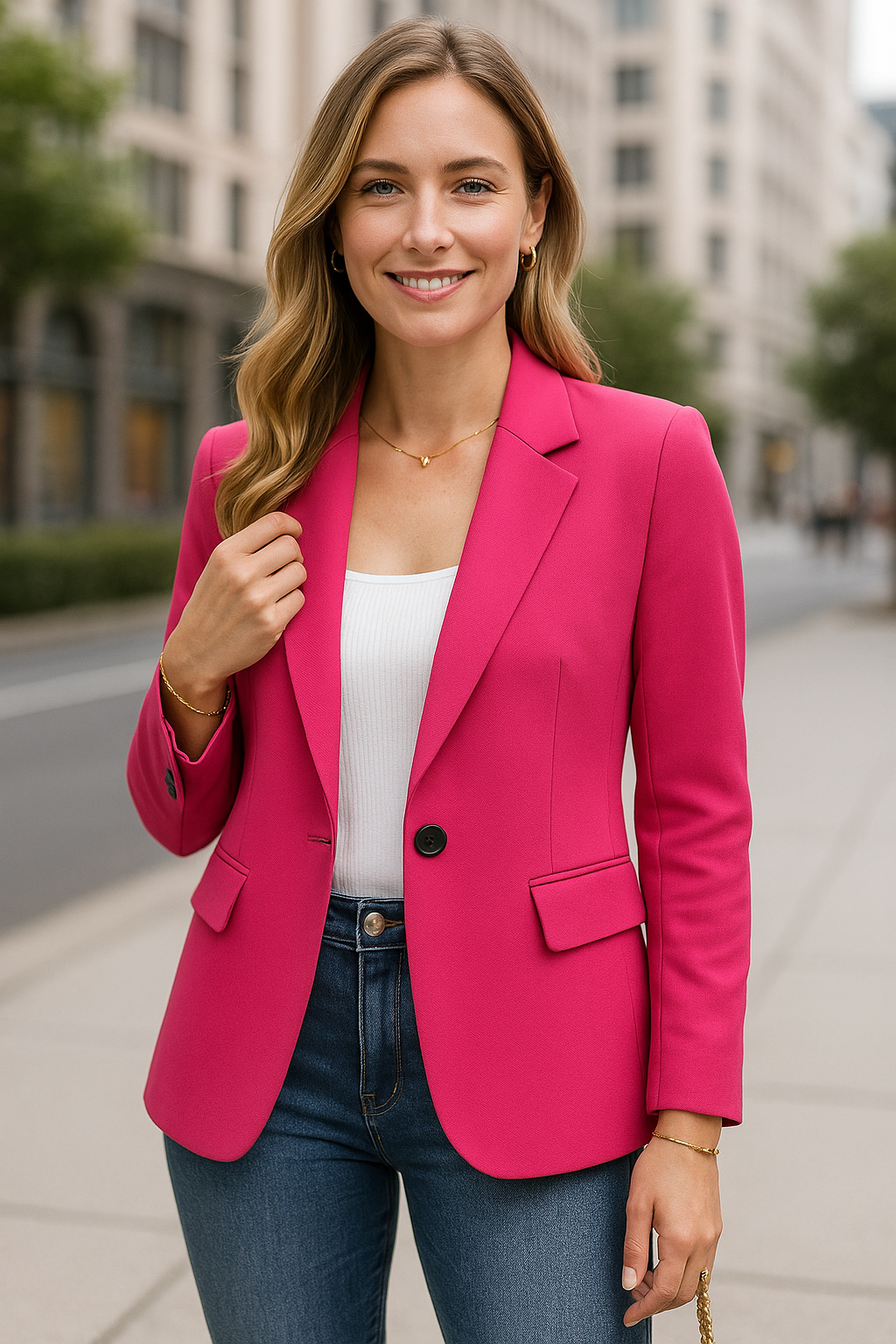 Blazerjas Voor Dames, Elegante Zakelijke Jas Met Lange Mouwen En Revers, Casual Losse Bovenkleding | VIQA VIQA© NEDERLAND